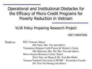VLIR Policy Preparing Research Project