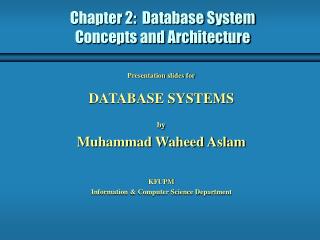 Chapter 2: Database System Concepts and Architecture