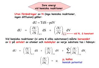 Inre energi vid kemiska reaktioner