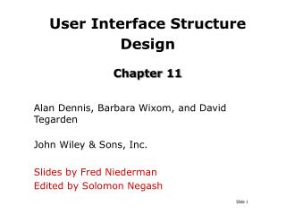 User Interface Structure Design Chapter 11