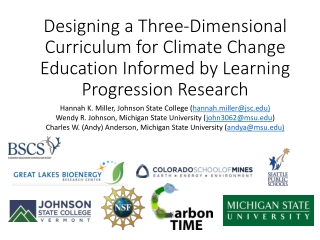 Designing a Three-Dimensional Curriculum for Climate Change Education Informed by Learning