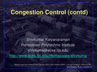 Congestion Control (contd)