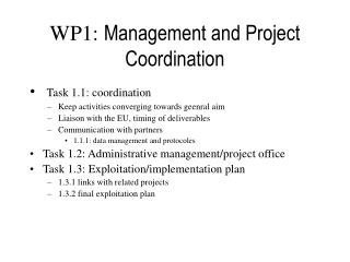 WP1: Management and Project Coordination