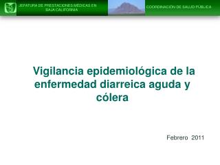 Vigilancia epidemiológica de la enfermedad diarreica aguda y cólera