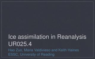 Ice assimilation in Reanalysis UR025.4