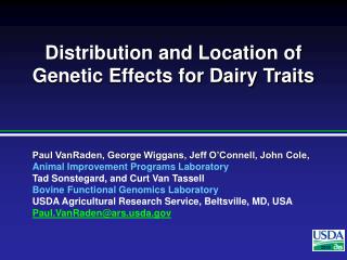 Distribution and Location of Genetic Effects for Dairy Traits