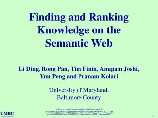 Finding and Ranking Knowledge on the Semantic Web