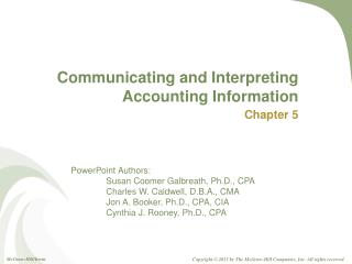 Communicating and Interpreting Accounting Information