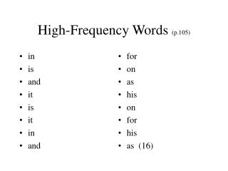 High-Frequency Words (p.105)