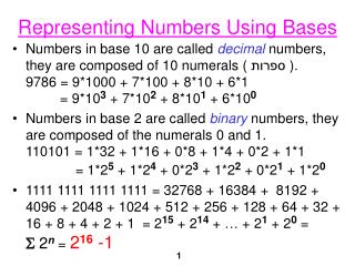 Representing Numbers Using Bases