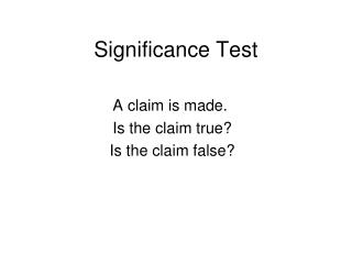 Significance Test