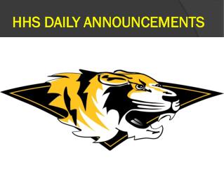 HHS DAILY ANNOUNCEMENTS