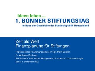 Zeit als Wert Finanzplanung für Stiftungen