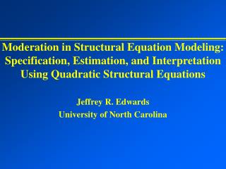 Jeffrey R. Edwards University of North Carolina