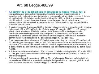 Art. 68 Legge.488/99
