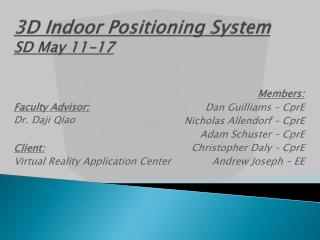 3D Indoor Positioning System SD May 11-17