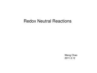 Redox Neutral Reactions