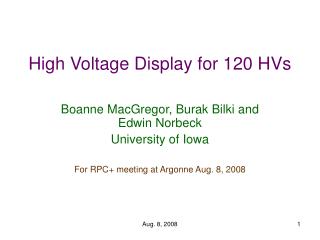 High Voltage Display for 120 HVs