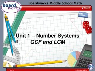 Unit 1 – Number Systems GCF and LCM