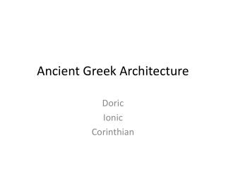 Ancient Greek Architecture