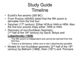 Study Guide Timeline