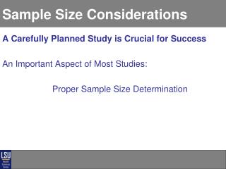 Sample Size Considerations