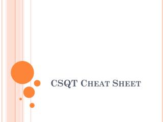 CSQT Cheat Sheet