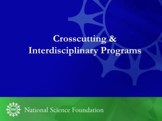 Crosscutting &amp; Interdisciplinary Programs