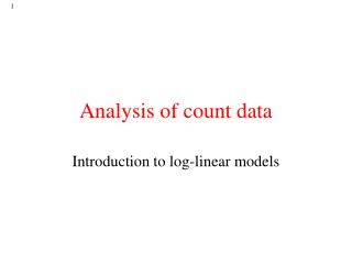 Analysis of count data