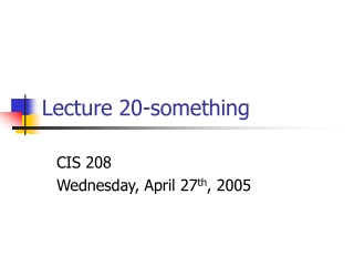 Lecture 20-something