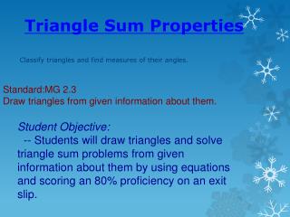 Triangle Sum Properties
