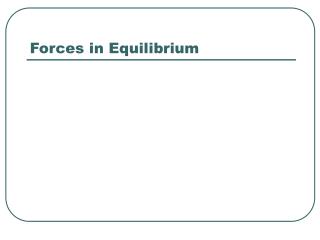 Forces in Equilibrium
