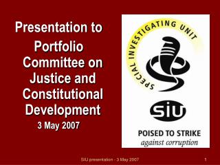Presentation to Portfolio Committee on Justice and Constitutional Development 3 May 2007