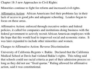 Chapter 18-3 new Approaches to Civil Rights: