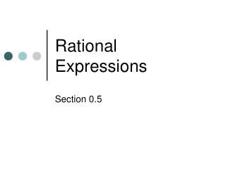 Rational Expressions