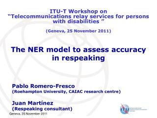 The NER model to assess accuracy in respeaking