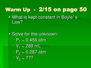 Warm Up - 2/15 on page 50