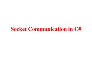 Socket Communication in C#