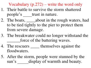 Vocabulary (p.272) – write the word only