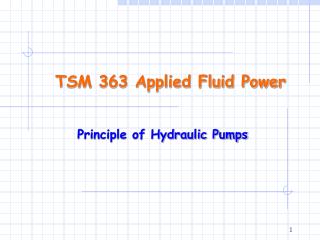 TSM 363 Applied Fluid Power