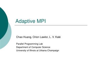 Adaptive MPI
