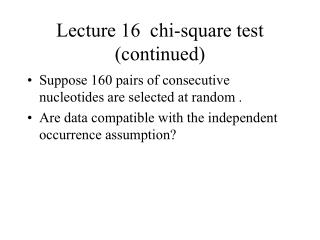 Lecture 16 chi-square test (continued)