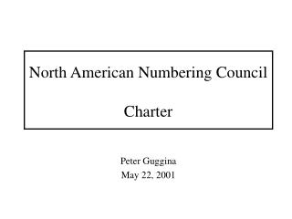 North American Numbering Council Charter