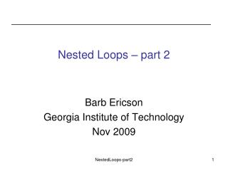 Nested Loops – part 2