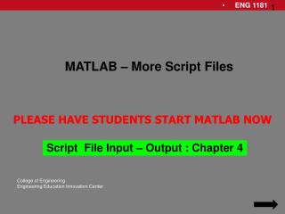 Script File Input – Output : Chapter 4