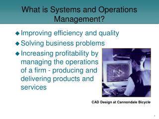 What is Systems and Operations Management?