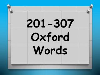2 01-307 Oxford Words