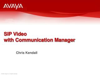 SIP Video with Communication Manager