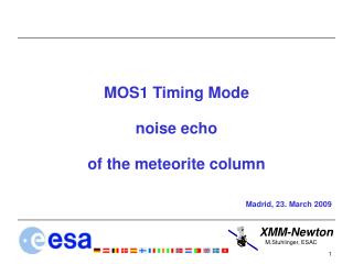 MOS1 Timing Mode noise echo of the meteorite column Madrid, 23. March 2009