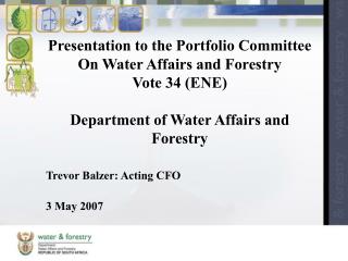 Trevor Balzer: Acting CFO 3 May 2007